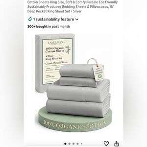 Dark taupe 100% organic cotton king sheet set. Perfect condition, used twice.